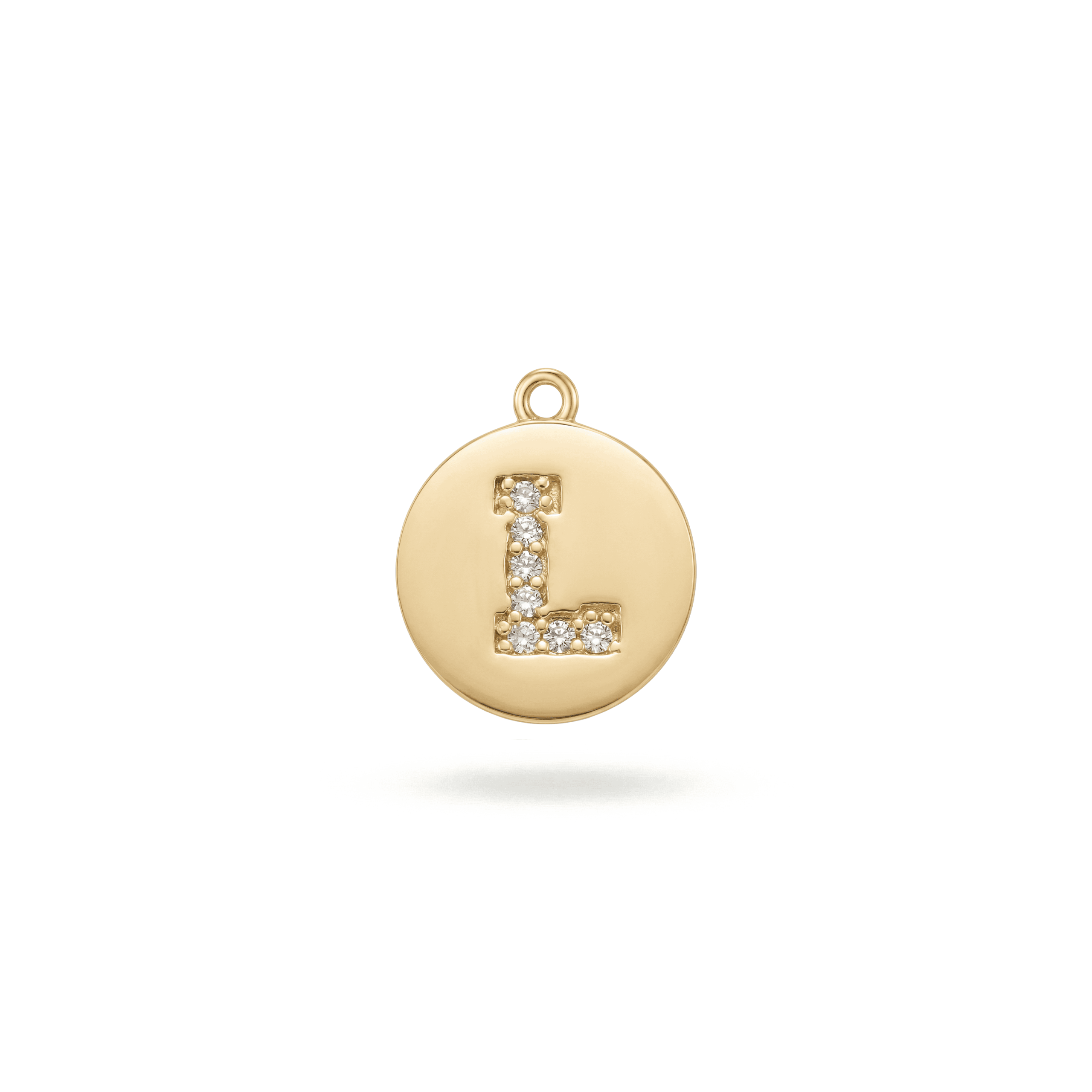 2934-1LQ Letter L Alphabet Charm with Pave CZ Stones - 9×10mm 18K Gold Plated - Image 1