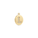 Letter L Alphabet Charm with Pave CZ Stones - 9×10mm 18K Gold Plated - Image 2