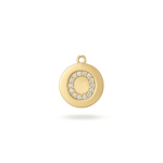 Letter O Alphabet Charm with Pave CZ Stones - 9×10mm 18K Gold Plated