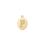 Letter P Alphabet Charm with Pave CZ Stones - 9×10mm 18K Gold Plated - Image 2