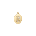 Letter R Alphabet Charm with Pave CZ Stones - 9×10mm 18K Gold Plated - Image 2