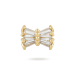 Hourglass Baguette Cut Bead with CZ Stones - 8×11mm 18K Gold Plated