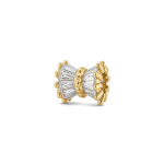 Hourglass Baguette Cut Bead with CZ Stones - 8×11mm 18K Gold Plated - Image 2