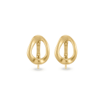 Irregular Oval Latch Back Earring Connector - 12×17mm 18K Gold plated