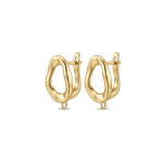 Irregular Oval Latch Back Earring Connector - 12×17mm 18K Gold plated - Image 2
