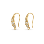 Shepherd's Hook Earring Connector with Pave CZ Stones - 10×16mm 18K Gold plated