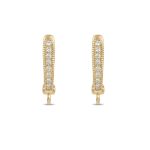 Latch Back Earring Connector with Pave CZ Stones - 11×16mm 18K Gold plated - Image 2