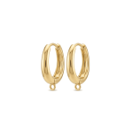 Huggie Hoop Earring Connector - 14×20mm 18K Gold Plated - Image 2