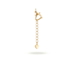 Heart Lobster Clasp with Extension Chain - 10×13mm 18K Gold Plated