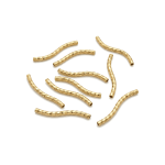 Wavy Engraved Texture Tube Bead - 1.5×20mm 18K Gold Plated