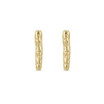Hammered Tube Bead - 4×20mm 18K Gold Plated