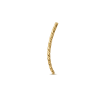 Curved Engraved Textured Tube Bead - 1.5×30mm 18K Gold Plated - Image 2