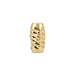 Faceted Ribbed Oval Spacer Bead - 4×7mm 18K Gold Plated - Image 2