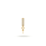 Teardrop Peg Bail Pendant with Clip and Pave CZ Stones - 19mm 18K Gold Plated