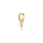 Teardrop Peg Bail Pendant with Clip and Pave CZ Stones - 19mm 18K Gold Plated - Image 2
