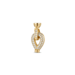Teardrop Fold Over Clasp with Tie Bar End Cap and Pave CZ Stones - 12×26mm 18K Gold Plated - Image 2