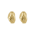 Hammered Baroque Nugget Bead - 9×14mm 18K Gold Plated