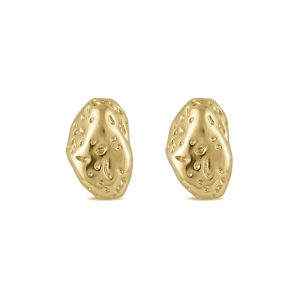 Hammered Baroque Nugget Bead – 9×14mm 18K Gold Plated