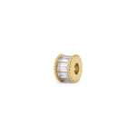 Cylinder Spacer Bead with Pave CZ Stones - 5×6mm 18K Gold Plated - Image 2
