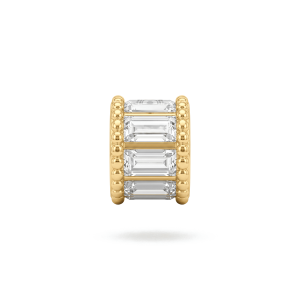 Cylinder Spacer Bead with Pave CZ Stones – 5×6mm 18K Gold Plated