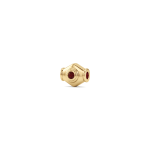 Lozenge Bead whit Pink CZ Stone - 5×6mm 18K Gold Plated - Image 2