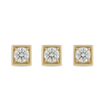 Cube Bead with CZ Stone - 6mm 18K Gold Plated