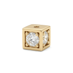 Cube Bead with CZ Stone - 6mm 18K Gold Plated - Image 2