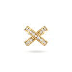Cross Bead with Pave CZ Stones - 7×9mm 18K Gold Plated