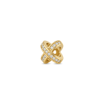 Cross Bead with Pave CZ Stones - 7×9mm 18K Gold Plated - Image 2