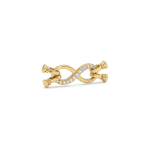 2 Sided Infinity Fold Over Clasp with 4 Tie Bar End Caps and Pave CZ Stones- 8×35mm 18K Gold Plated - Image 2