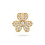 Three-Leaf Clover Open Box Clasp with Pave CZ Stones - 16mm 18K Gold Plated