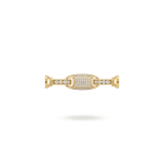 2 Sided Oval Fold Over Clasp with Tie Bar End Caps and Pave CZ Stones- 7×38mm 18K Gold Plated