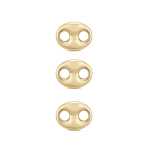 Double Loop Oval Connector Link - 6×8mm 18K Gold Plated