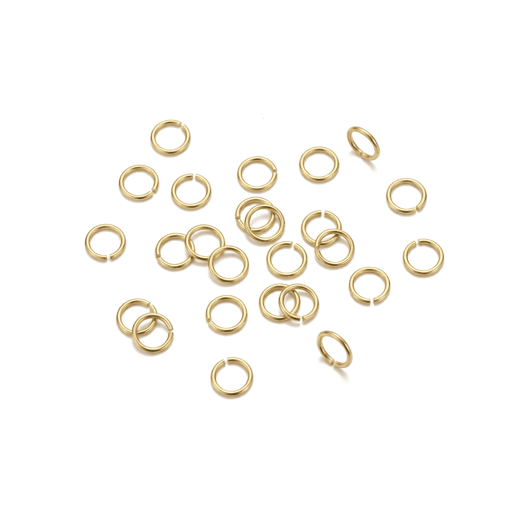 3000-1 Open Jump Ring - 8mm (0.9mm Wire) 18K Gold Plated - Image 1