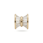 Hourglass Baguette Cut Bead with Pave CZ Stones - 8×11mm 18K Gold Plated