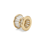 Hourglass Baguette Cut Bead with Pave CZ Stones - 8×11mm 18K Gold Plated - Image 2