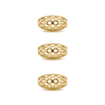 Filigree Oval Bead - 5×11mm 18K Gold Plated
