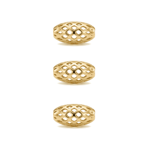 Filigree Oval Bead – 5×11mm 18K Gold Plated