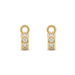 Circle Ring Bail with Pave CZ Stones - 6×9mm 18K Gold Plated