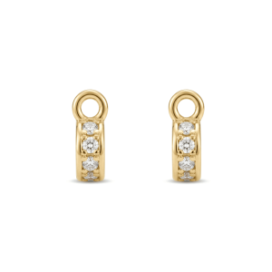 Circle Ring Bail with Pave CZ Stones – 6×9mm 18K Gold Plated