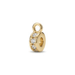 Circle Ring Bail with Pave CZ Stones - 6×9mm 18K Gold Plated - Image 2