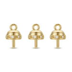 Hanged Peg Bail Pendant with CZ Stones - 5×8mm 18K Gold Plating