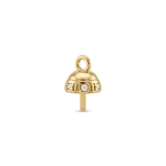Hanged Peg Bail Pendant with CZ Stones - 5×8mm 18K Gold Plating - Image 2