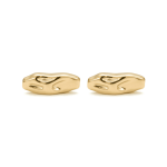 Wavy Hammered Tube Bead - 5×17mm 18K Gold Plated