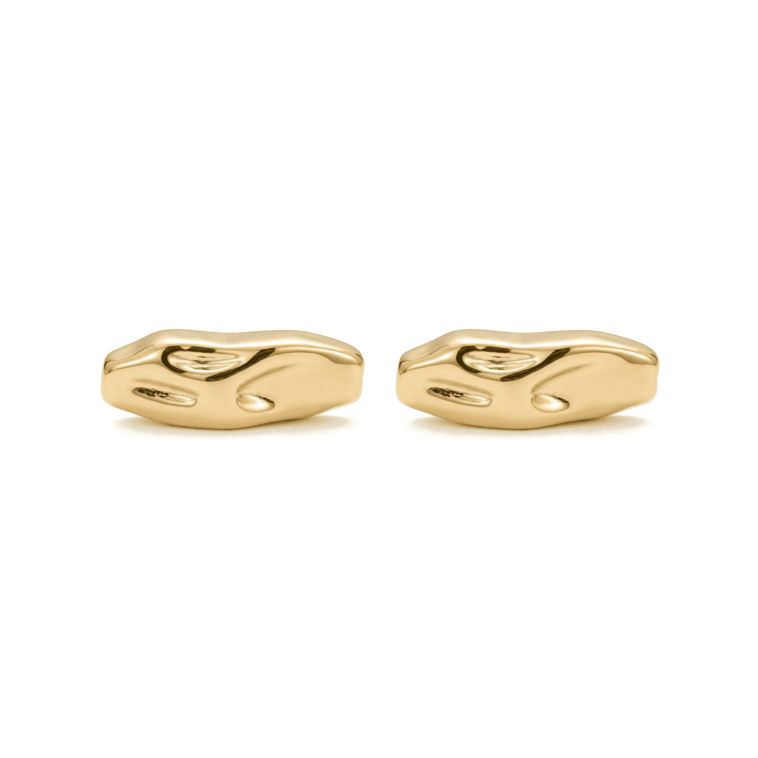 3015-1 Wavy Hammered Tube Bead - 5×17mm 18K Gold Plated - Image 1