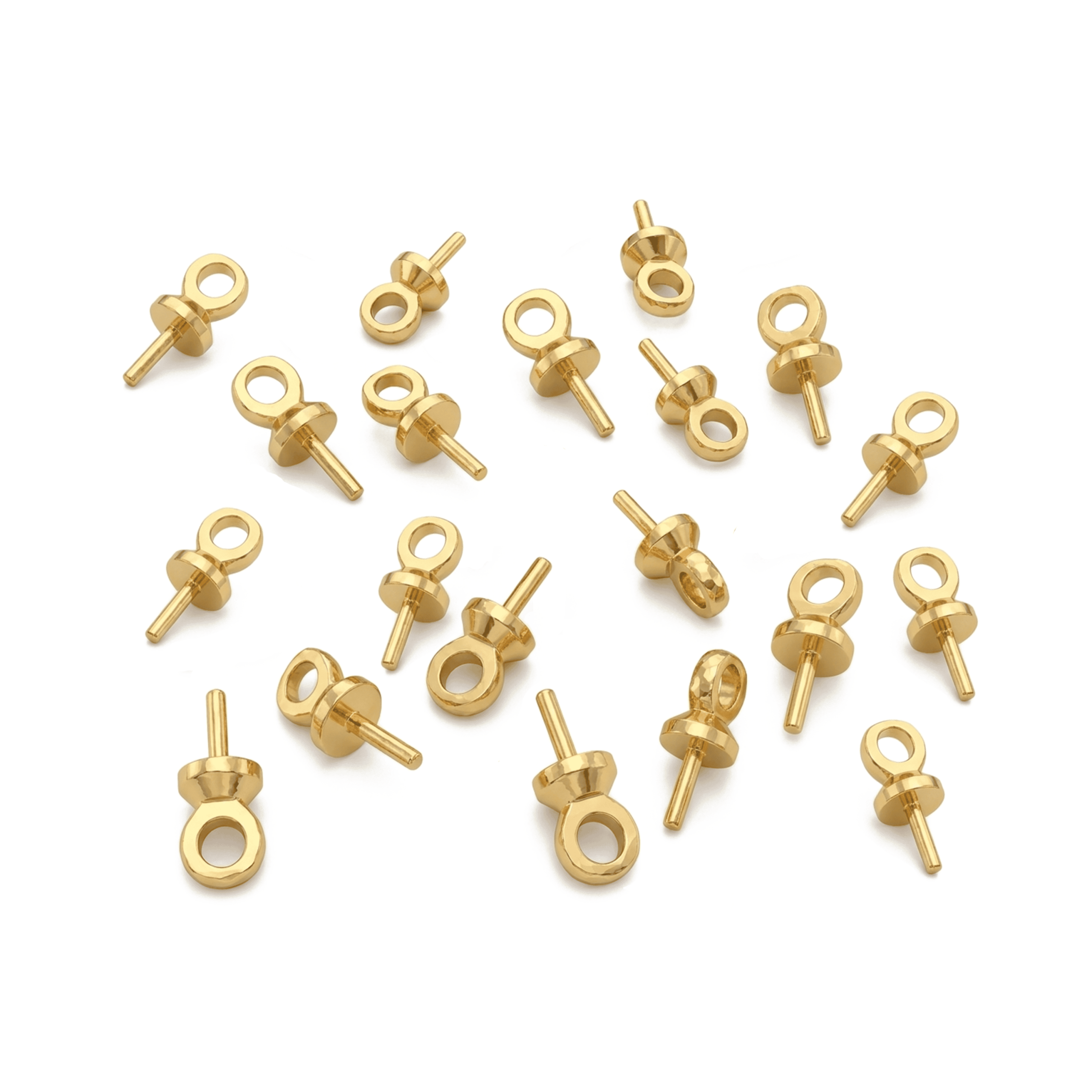 3018-1 Screw Peg Bail - 3×7mm 18K Gold Plated - Image 1