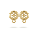 Stud Earring Connector with Peg - 8×10mm 18K Gold Plated