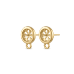 Stud Earring Connector with Peg - 8×10mm 18K Gold Plated - Image 2