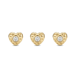 Heart Spacer Bead with CZ Stones - 5mm 18K Gold Plated