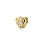 Heart Spacer Bead with CZ Stones - 5mm 18K Gold Plated - Image 2